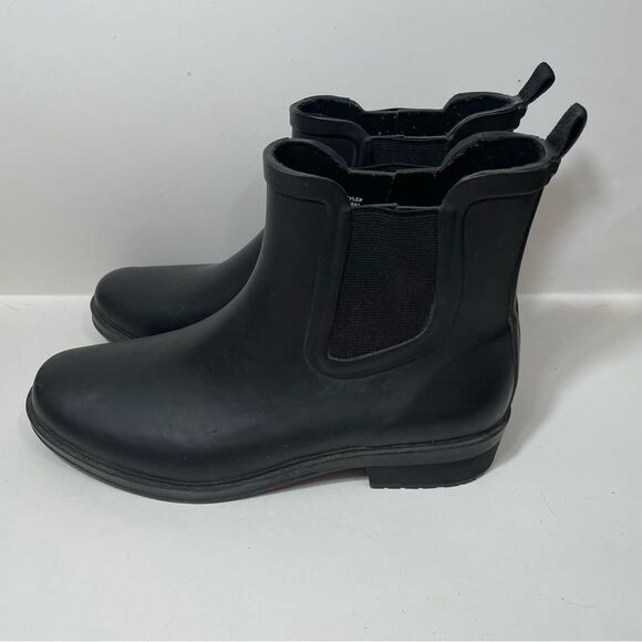 J. Crew Black Waterproof Rain Ankle Boots - Picture 4 of 9